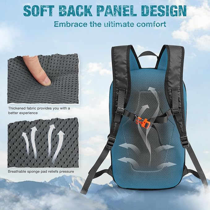 G4Free Packable Hiking Backpack 20L Lightweight Foldable Travel Daypack