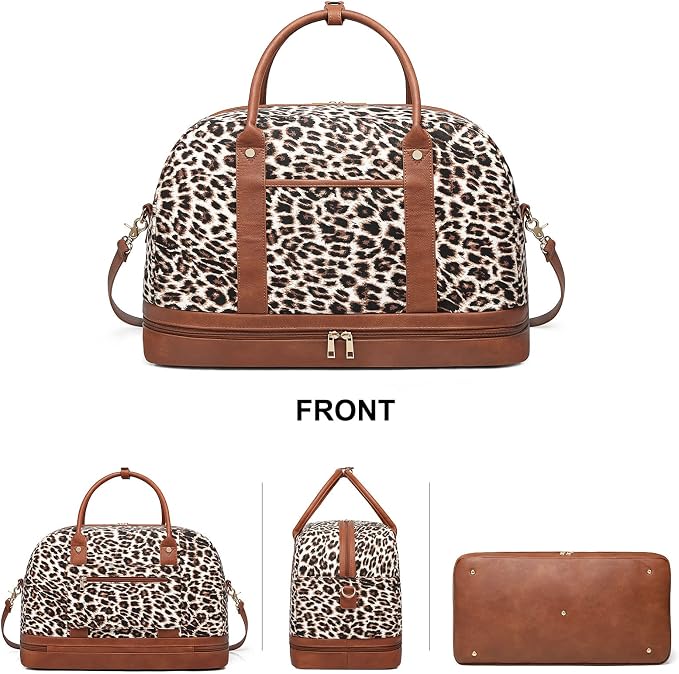 Weekender Bag for Women Canvas Overnight Bag Large Travel Tote Bag Carry on
