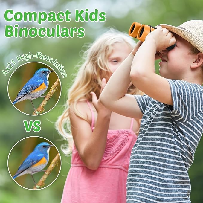 Hiboom 8 Set Kids Binoculars Bulk Shockproof Folding Children Mini Compact