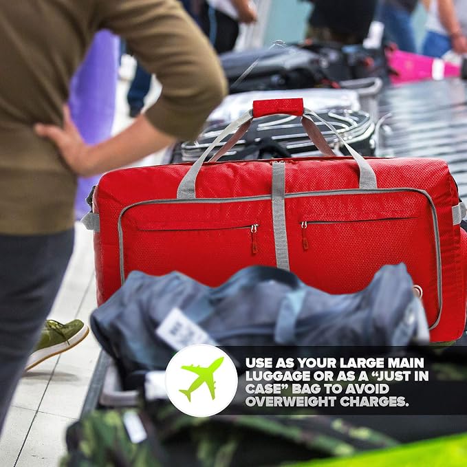 Bago Foldable Duffel Bags for Traveling Women & Men - 60L Medium Packable