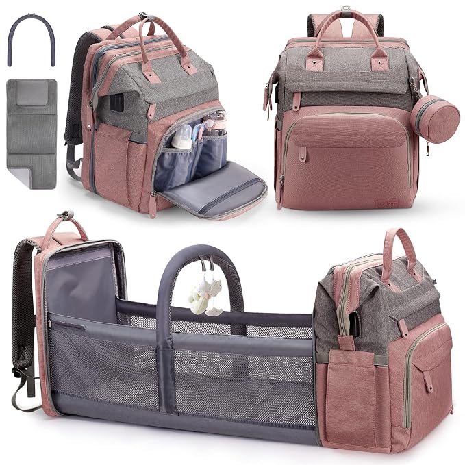 DERJUNSTAR Diaper Bag Backpack – Large Capacity Baby Diaper Bag