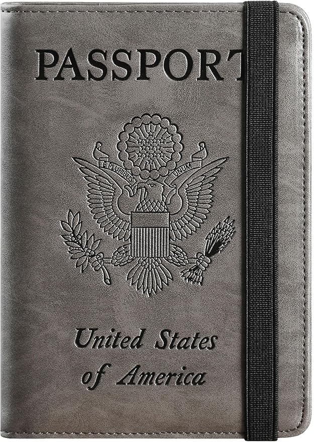 Passport Holder Cover Wallet Travel Essentials RFID Blocking Leather Card Case