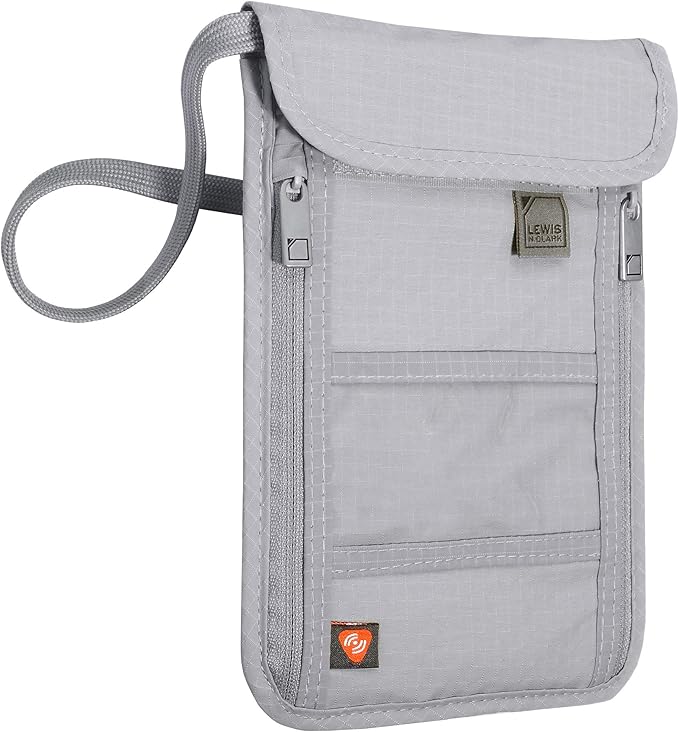 Lewis N. Clark RFID Blocking Stash Neck Wallet, Travel Pouch + Passport Holder