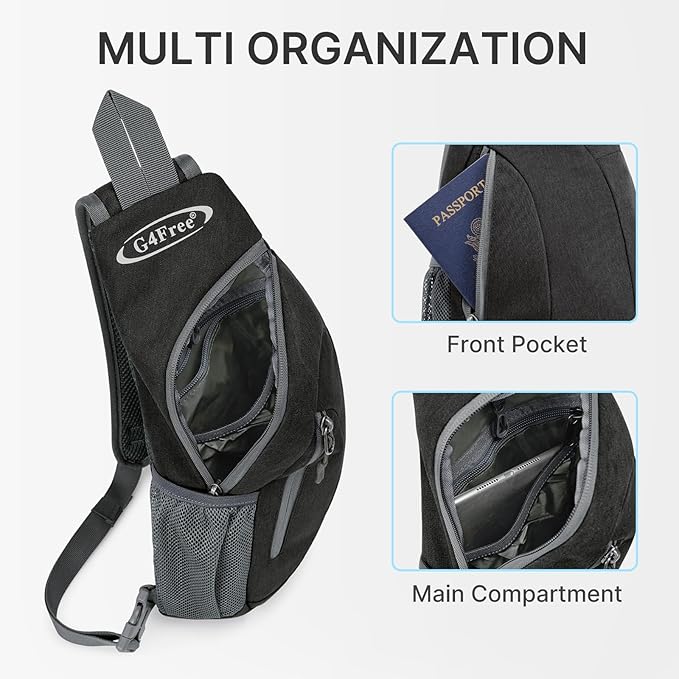 G4Free Sling Bag for Men Women, Small Crossbody Backpack Lightweight Chest