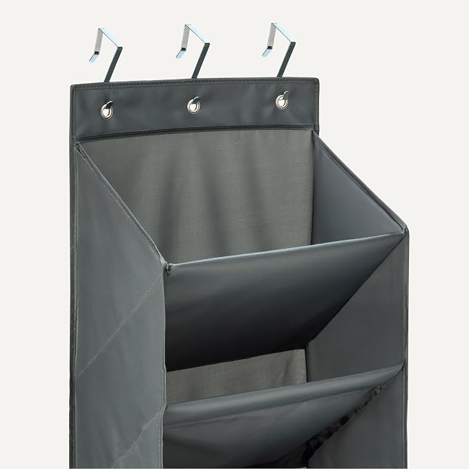 Amazon Basics 8 Tier Over the Door Shoe Organizer, Dark Grey