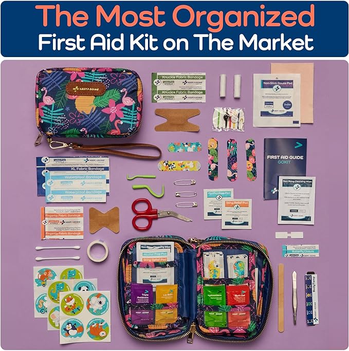 KeepGoing Travel First Aid Kit for Kids – 130 Pc. for Car, Diaper Bag & Backpack