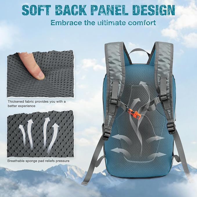 G4Free Packable Hiking Backpack 20L Lightweight Foldable Travel Daypack