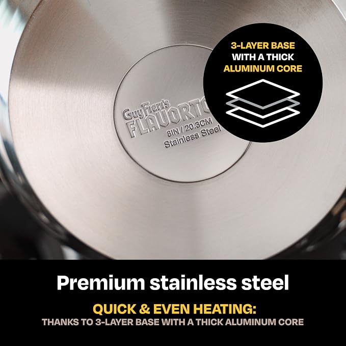 Guy Fieri's Flavortown 3.2-Quart Stainless Steel Sauce Pan
