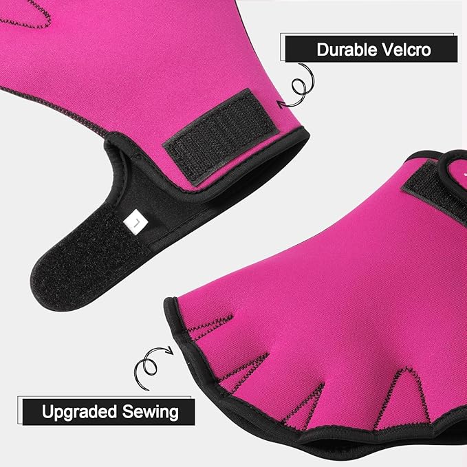 TAGVO Aquatic Gloves for Helping Upper Body Resistance, Webbed Swim Gloves Well Stitching, No Fading, Sizes for Men Women Adult Children Aquatic Fitness Water Resistance Training