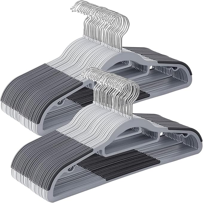 50 Pack Plastic Clothes Hangers Non Slip