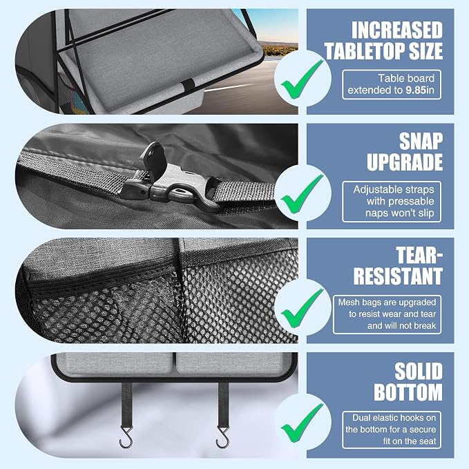 Car Backseat Organizer with Tablet Holder, 11 Storage Pockets with Foldable