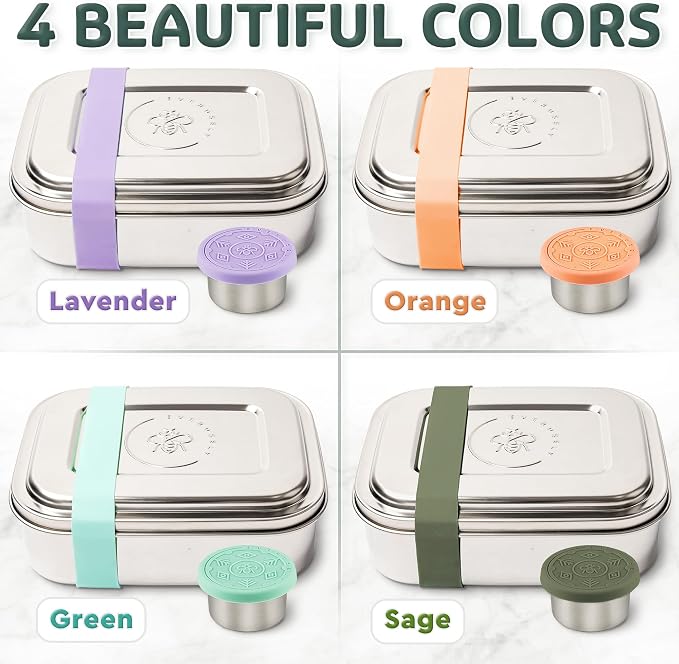 Everusely - Bento Box - Lavender, 47oz / 1.4 L - Stainless Steel Lunch Box - 3