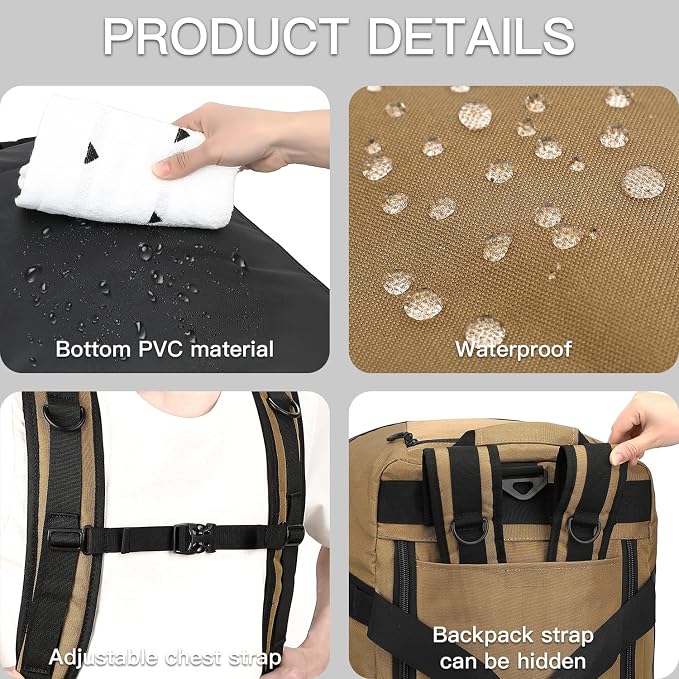 TUGUAN Extra Large Travel Duffle Bag Backpack