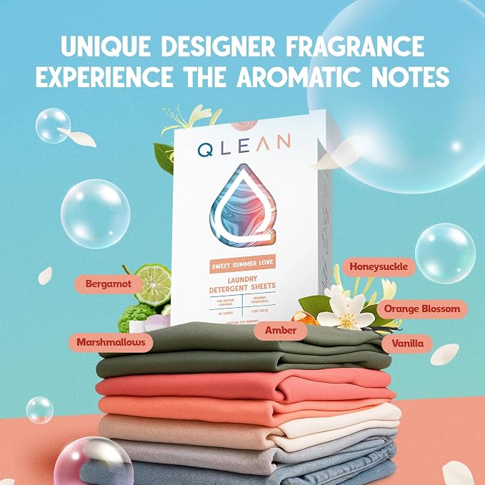 QLEAN Laundry Detergent Sheets – Travel Laundry Detergent Sheets, Eco-Friendly