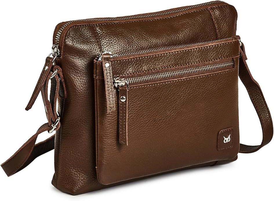 Wise Owl Accessories Small Soft Pebbled Real Leather Crossbody Handbags Purses