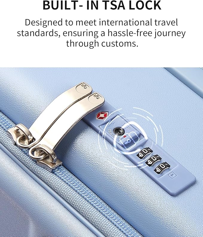 aji Expandable Top Opening Carry On Luggage Airline Approved, 20 Inch