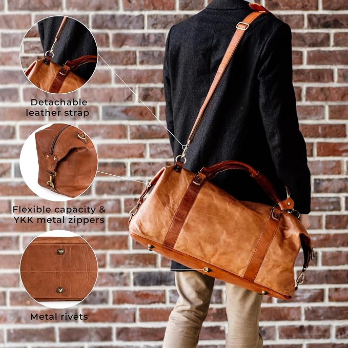Berliner Bags Vintage Leather Duffle Bag München