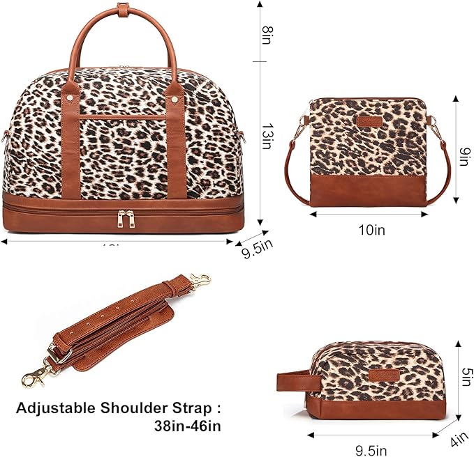 Weekender Bag for Women Canvas Overnight Bag Large Travel Tote Bag Carry on
