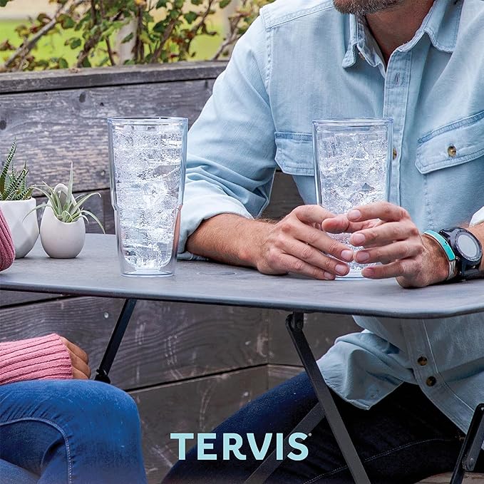 Tervis Blue Endless Butterfly Made in USA Double Walled Insulated Tumbler Travel Cup Keeps Drinks Cold & Hot, 24oz, Classic