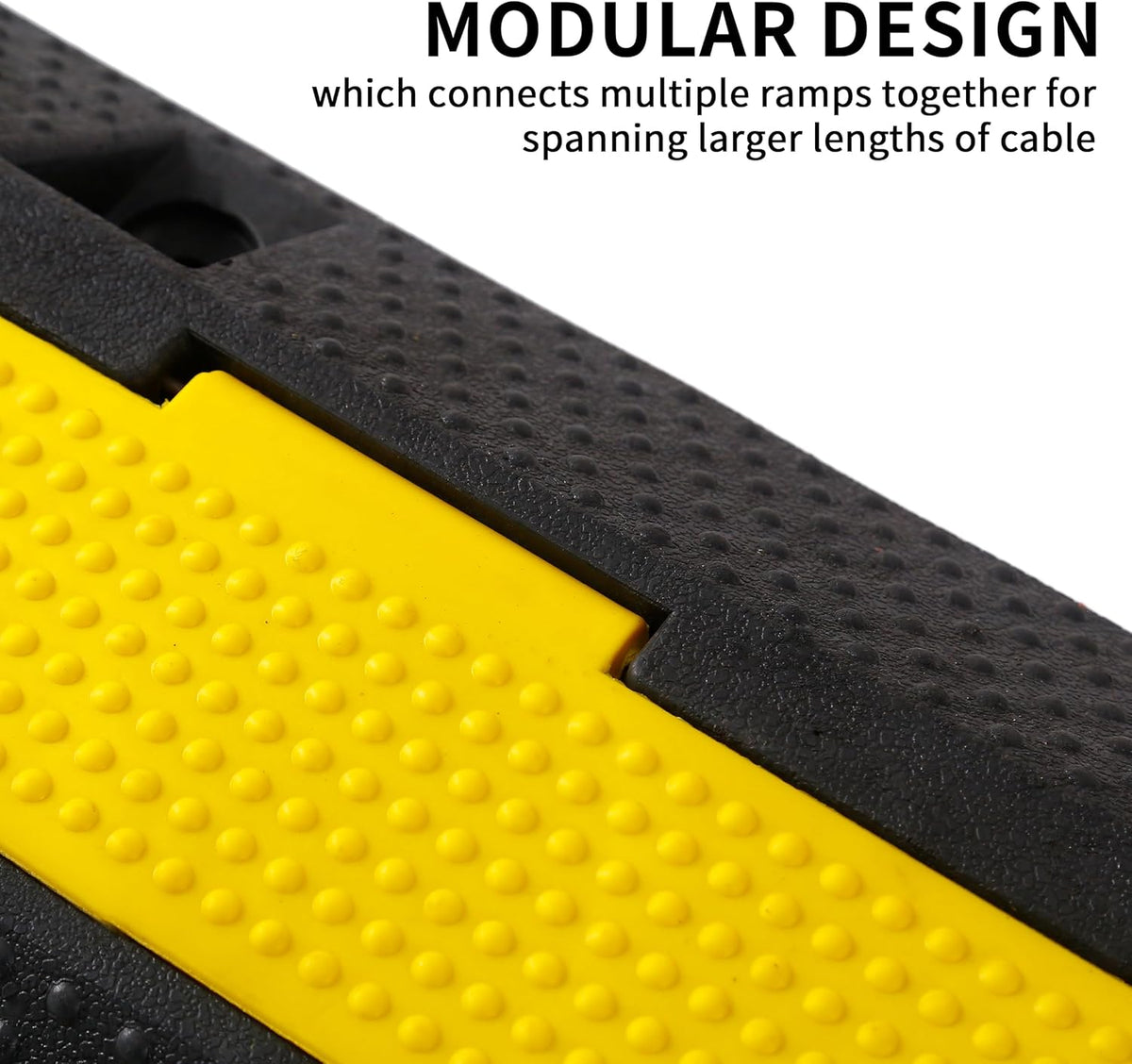 Rubber Cable Ramp Cord Cover Cable Protector Ramps Wire Hose Protective 22000Lbs Load Capacity Traffic 1 Channel Speed Bump for Asphalt Concrete Gravel Driveway, 3 Pack