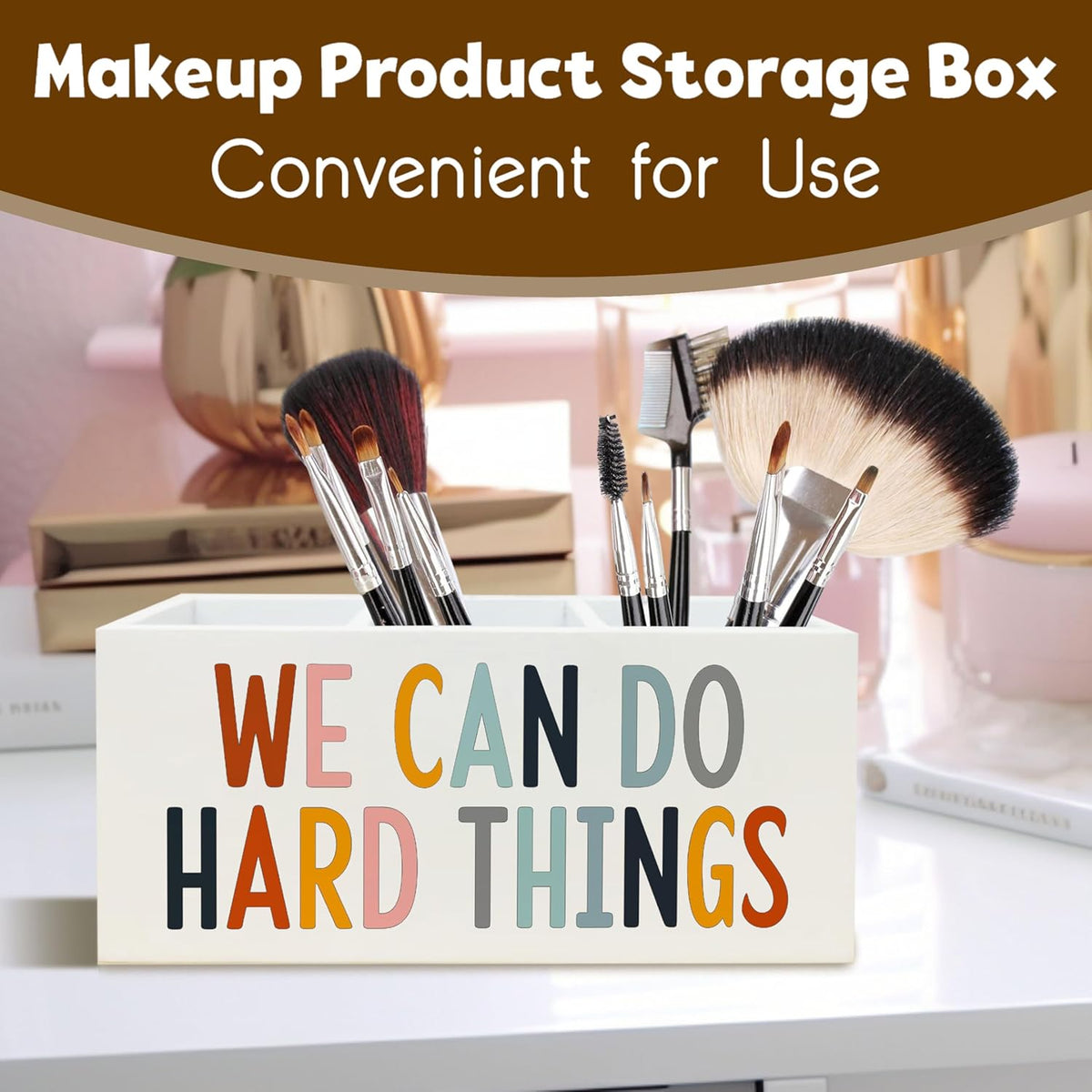 We Can Do Hard Things Pen Holder Pencil Organizer for Classroom School Psychologist Office Desk Pen Holders, Inspirational Pen Holder for Speech Therapy Desk Decor