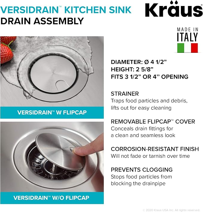 KRAUS Dex 33-inch Undermount 16 Gauge Stainless Steel Single Bowl Kitchen Sink