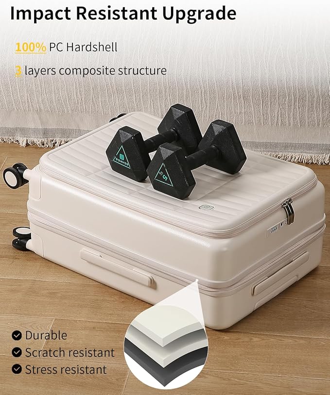 aji Expandable Top Open 24 Inch Checked Luggage