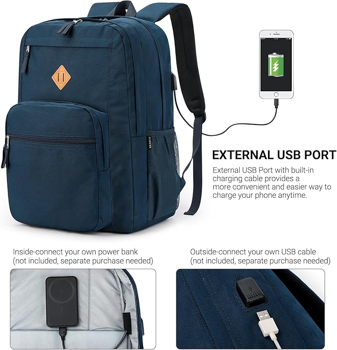 ZORFIN 36L Backpack for College, and Travel: Water Resistant Bookbag