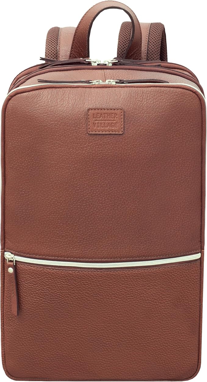 LEATHER VILLAGE Leather Laptop Backpack