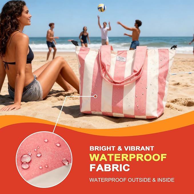 Beach Bags Waterproof Sandproof, XL Large Pool Tote Bag