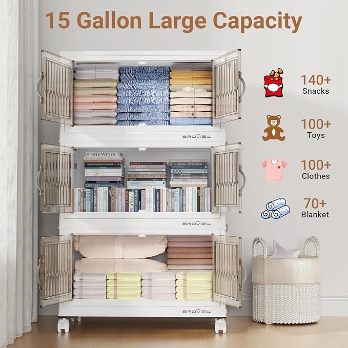 BROVIEW 300Qt Stackable Storage Bins