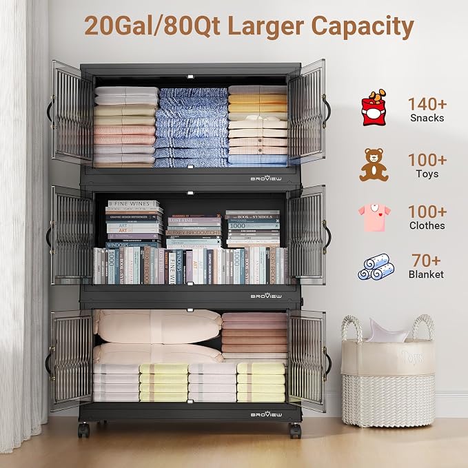 BROVIEW 400Qt Stackable Storage Bins