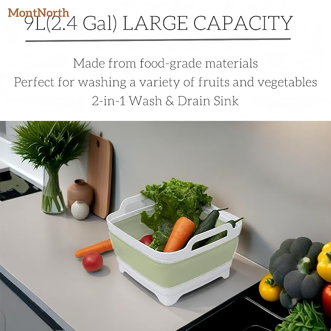 Collapsible Wash Basin 9L, Foldable Dish Tub