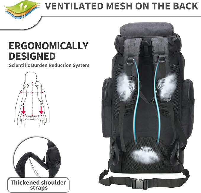 King'sGuard 70L Camping Hiking Backpack Tactical Backpack Military Molle