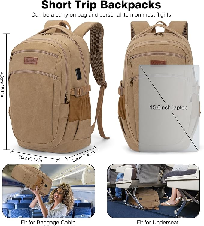Tzowla Vintage Canvas Laptop Backpack