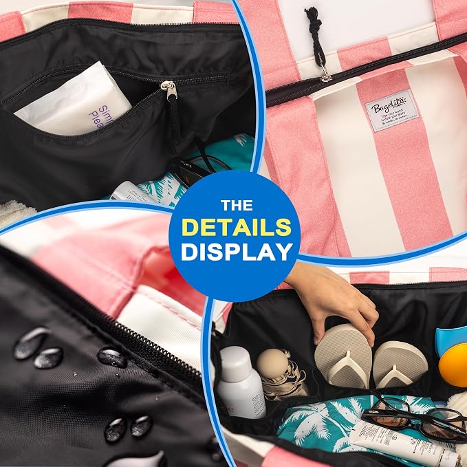 Beach Bags Waterproof Sandproof, XL Large Pool Tote Bag