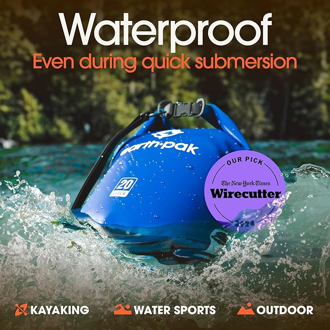 Earth Pak Waterproof Dry Bag - Roll Top Waterproof Backpack Sack Keeps Gear Dry for Kayak with Waterproof Phone Case