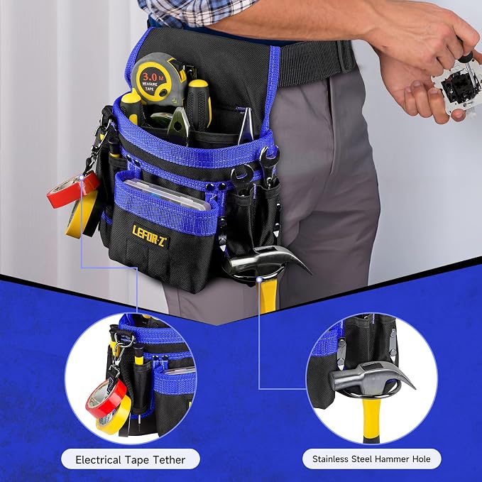 Tool Belt, Magnetic Tool Pouch, 14-Pockets Tool Belts