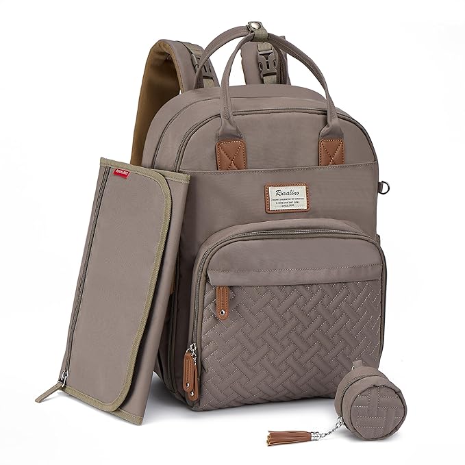 RUVALINO Diaper Bag Backpack, Large Capacity, Waterproof