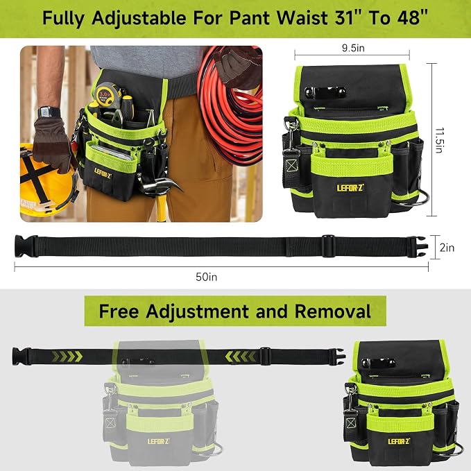 Tool Belt, Magnetic Tool Pouch, 14-Pockets Tool Belts