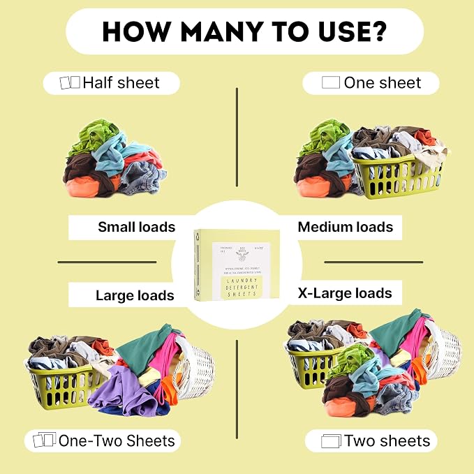 ECO ROOTS Laundry Detergent Sheets 64 loads | ECO FRIENDLY Unscented Sheets