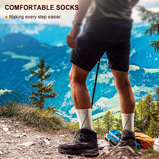 BULLIANT Compression Socks for Men 6Pairs, Athletic Crew Socks Cushioned For