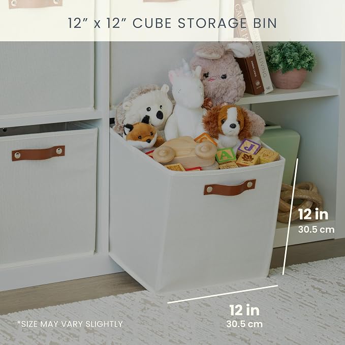 OrganiHaus White 12x12 Fabric Storage Bins