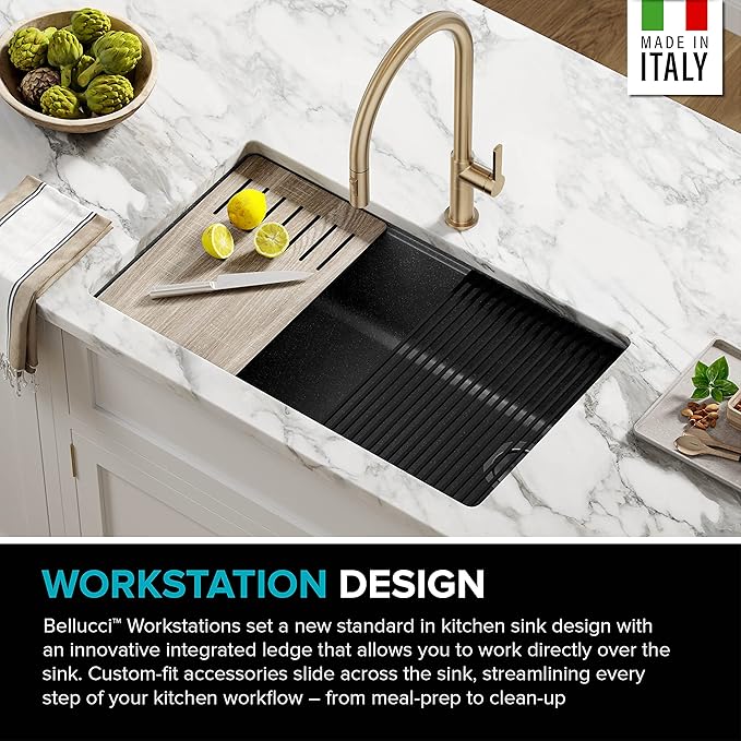 KRAUS Bellucci Workstation 32 in. Undermount Granite Composite Single Bowl