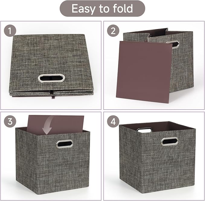 Posprica Storage Basket Bins, 13×13 Foldable Storage Boxes Containers