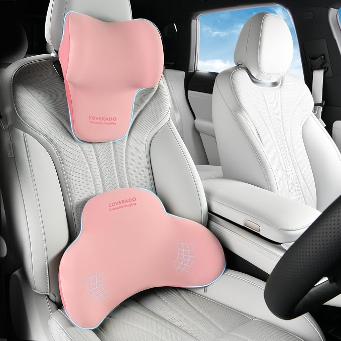 Coverado Lumbar Support and Headrest Pillow