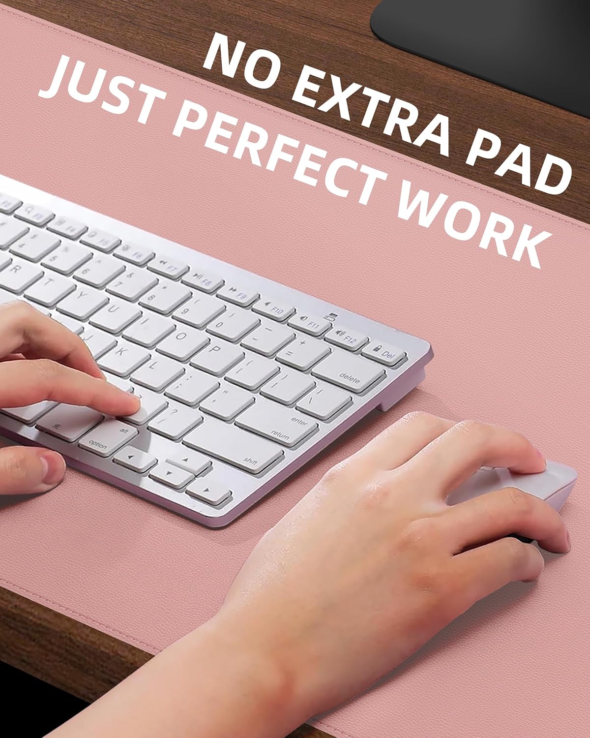Desk Pad Mat - Leather Desk Pad Protector for Office and Home - Desk Organization and Accessories - Ideal for Large Mouse Pad and Desk Mats on Top of Desks(Pink,31.5" x 15.7")