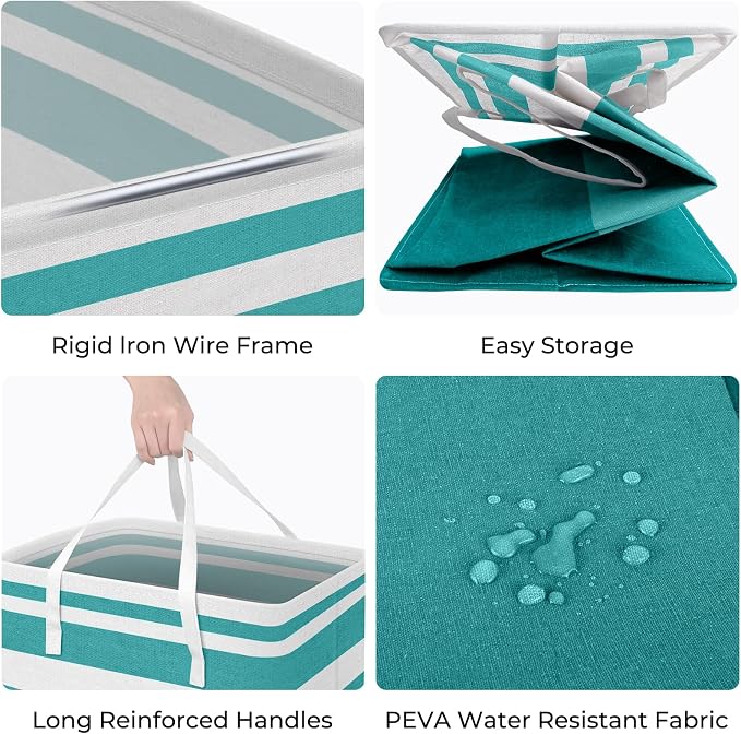 HomeHacks 2-Pack Large Laundry Basket, Waterproof, Freestanding Laundry Hamper