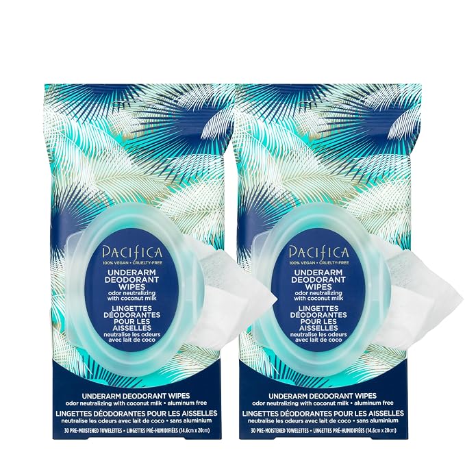 Pacifica Beauty Coconut Milk & Essential Oils Underarm Deodorant Wipes