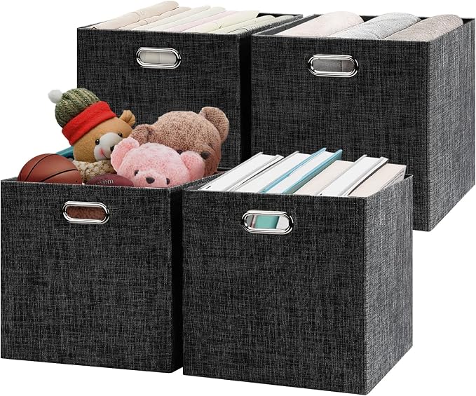 Posprica Fabric Storage Cubes, 13×13×13 cube storage bins, Foldable Drawers